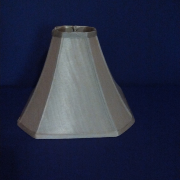 Vintage 70s Silk Shantung Shallow Drum Bell Lamp Accent Shade Tan - Picture 2 of 4